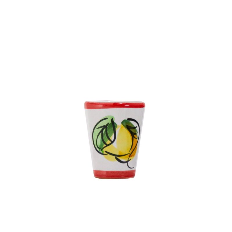 Bicchiere “Limoni” in ceramica di Vietri dipinto a mano