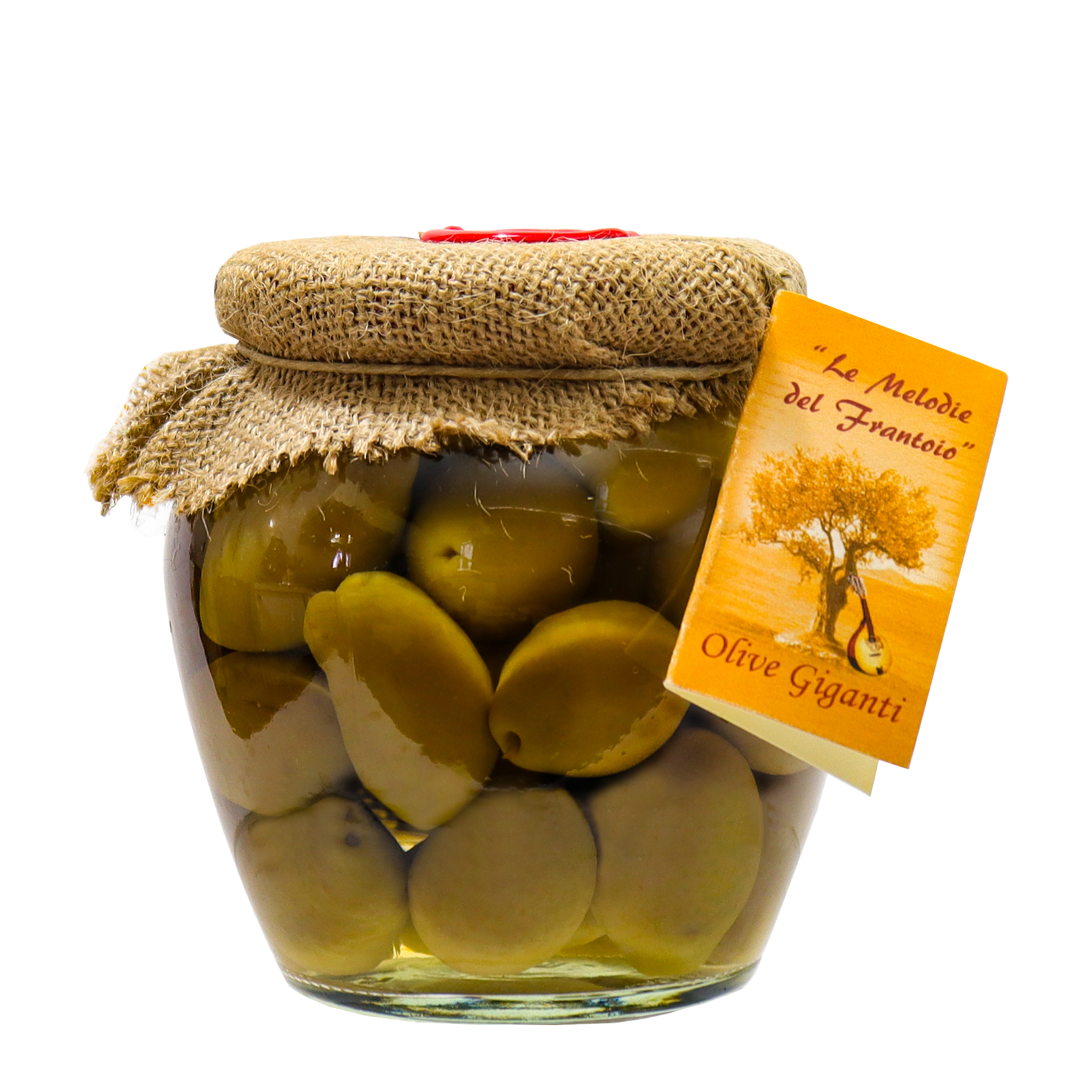 Olive verdi giganti in barattolo di vetro
